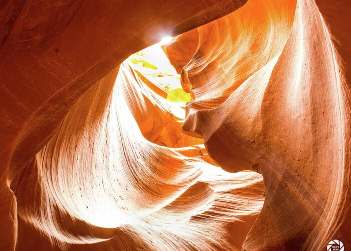 Antelope Canyon Greeting Card featuring the photograph Spiral to the Sun by Ken Arcia