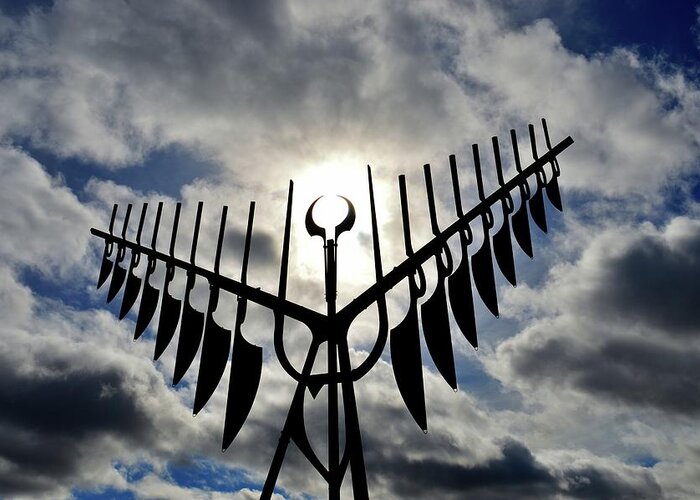 Abstract Greeting Card featuring the photograph Spirit Catcher Against The Sky by Lyle Crump