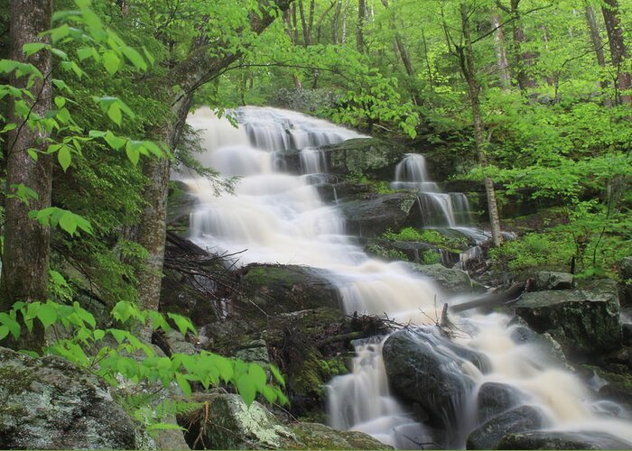 Waterfall Greeting Card featuring the photograph Spirit Falls Royalston Massachusetts by John Burk