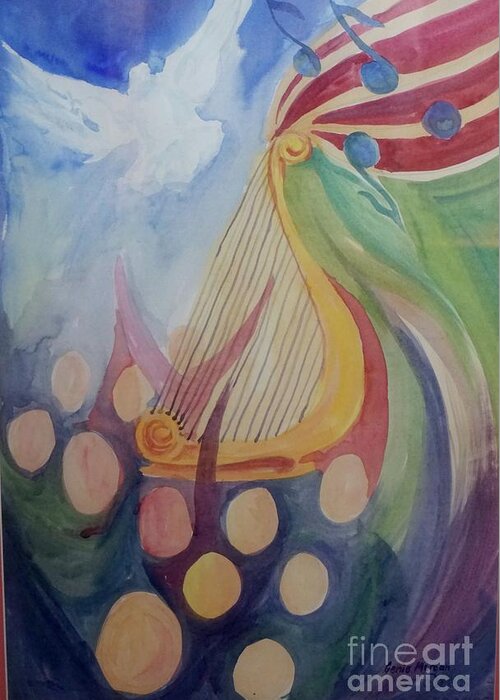 Worship Art Greeting Card featuring the painting Spirit of Praise by Genie Morgan