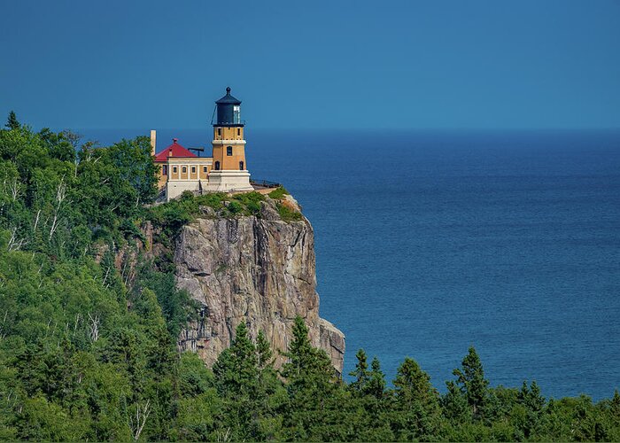 Lake Superior Greeting Card featuring the photograph Split Rock Lighthouse View by Gary McCormick