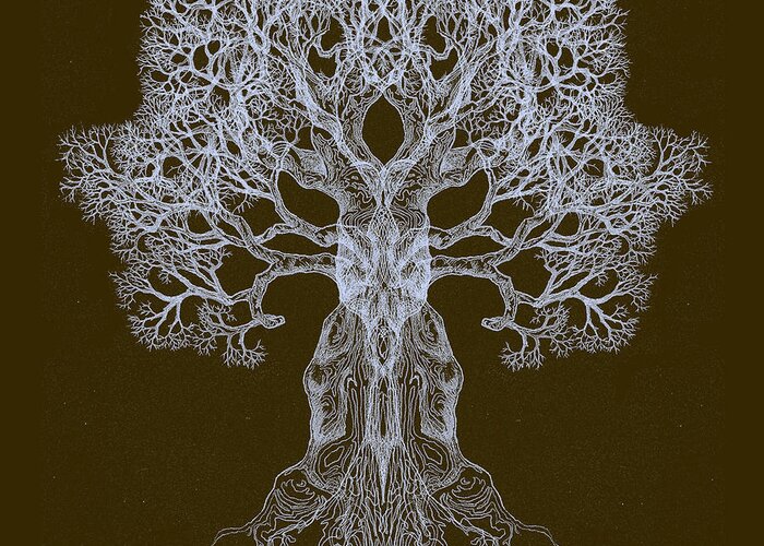 Tree Digital Art Digital Art Framed Prints Drawings Greeting Card featuring the digital art Spreading in Every Direction Tree 13 Hybrid 3 by Brian Kirchner