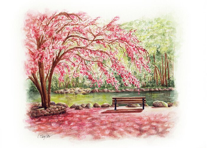 Lithia Park Greeting Card featuring the painting Spring at Lithia Park by Lori Taylor