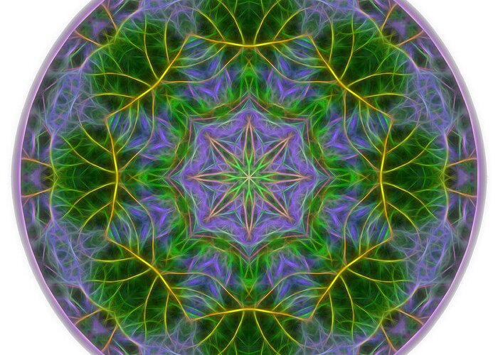 Mandala Greeting Card featuring the digital art Spring Bloom Colors Mandala by Beth Venner