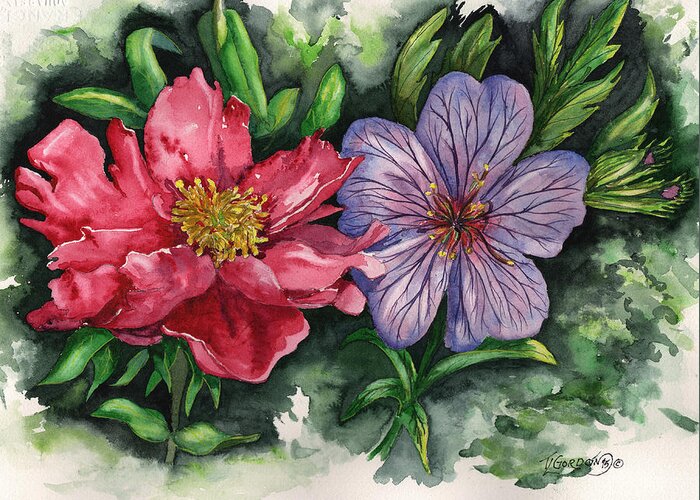 Tim Greeting Card featuring the painting Spring blooms by Timithy L Gordon