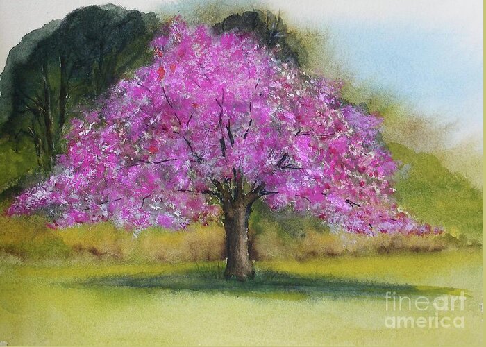 Spring. Blossom Greeting Card featuring the painting Spring Blossom No 1 by Sibby S