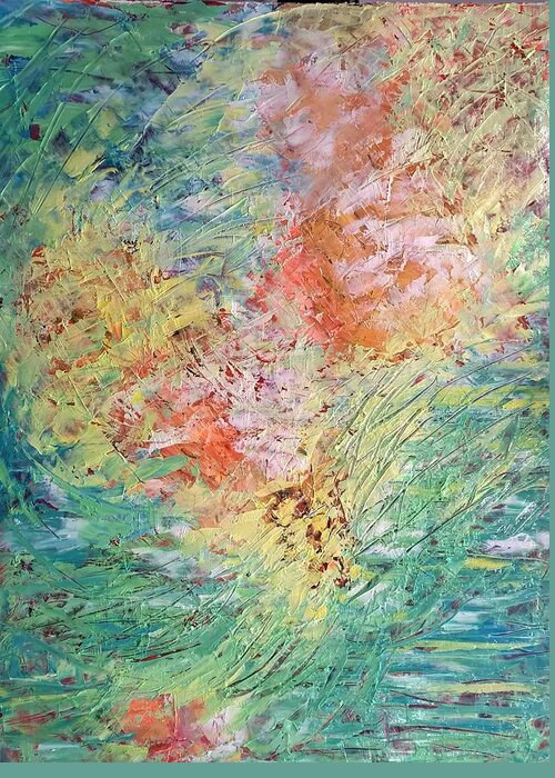 Abstract Greeting Card featuring the painting Spring Ecstasy by Nicolas Bouteneff