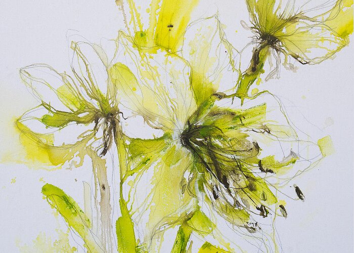 Floral Greeting Card featuring the painting Spring Flowers by Irina Rumyantseva