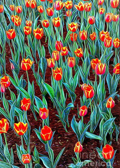 Flowers Greeting Card featuring the painting Spring In Holland by Ian Gledhill