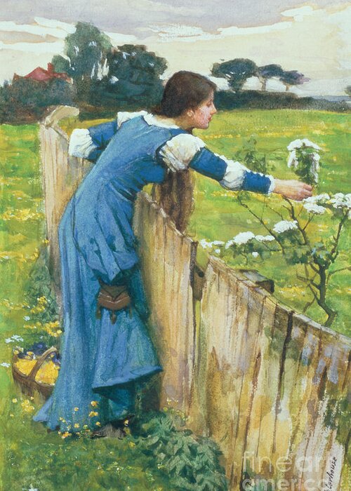 Spring Greeting Card featuring the painting Spring by John William Waterhouse
