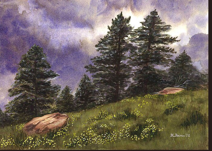 Spring Greeting Card featuring the painting Spring Storm by Deb Brown Maher