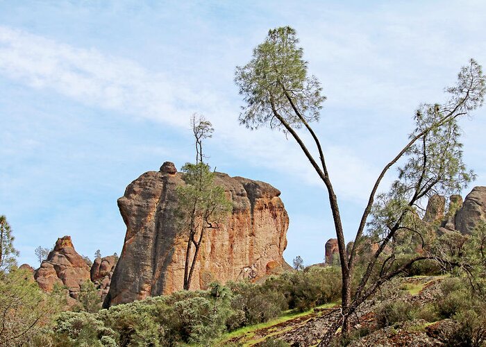 Pinnacles National Park Greeting Card featuring the photograph Square Rock Formation by Art Block Collections