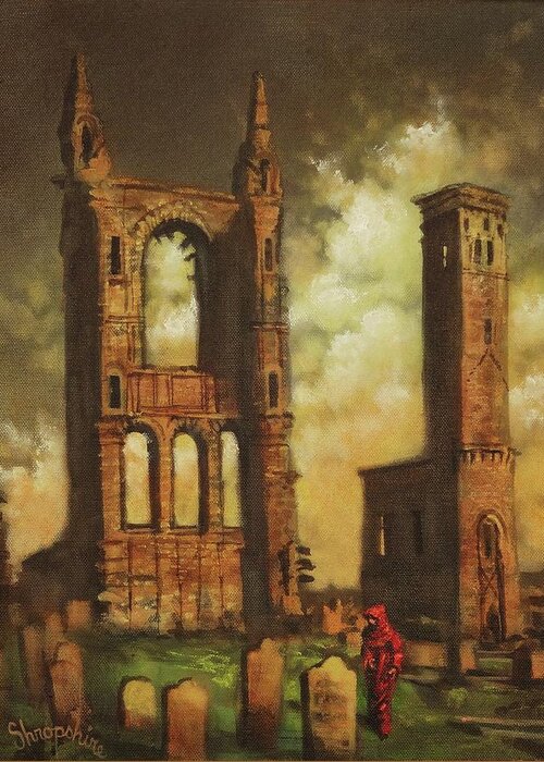 St Andrews Cathedral; Fife Greeting Card featuring the painting St Andrews Cathedral by Tom Shropshire