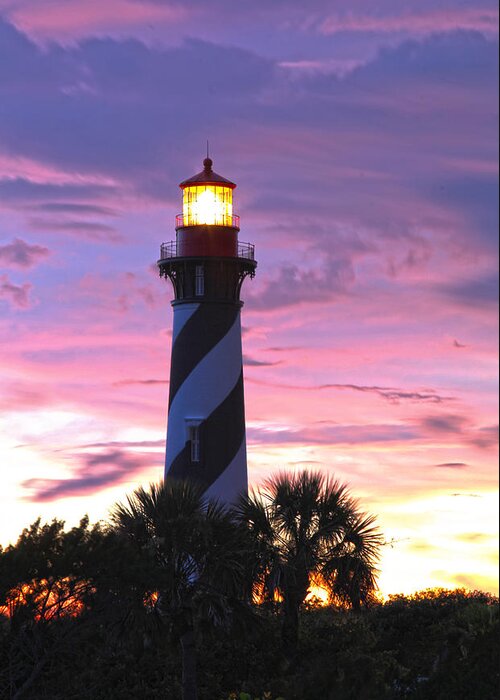 Lighthouse Greeting Card featuring the photograph St. Augustine Light by Robert Och