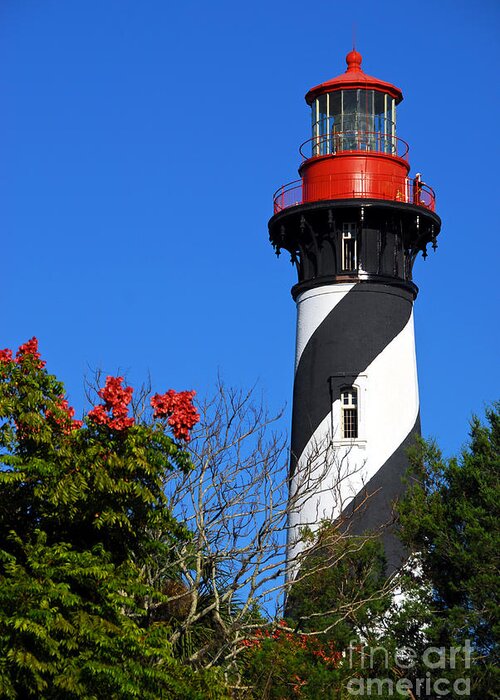 Lighthouse Greeting Card featuring the photograph St. Augustine Lighthouse by Georgia Nick