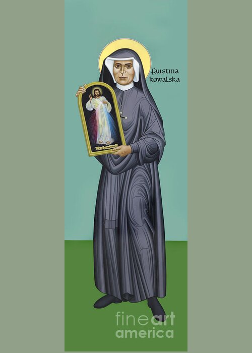 St. Faustina Kowalska Greeting Card featuring the painting St. Faustina Kowalska - RLFAK by Br Robert Lentz OFM