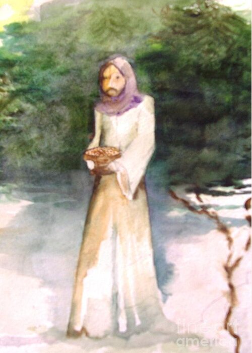  Greeting Card featuring the painting St Francis by Sandi Stonebraker