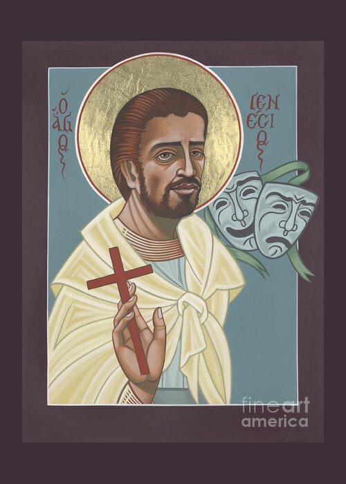 St Genisius Greeting Card featuring the painting St Genisius Patron of Actors 279 by William Hart McNichols