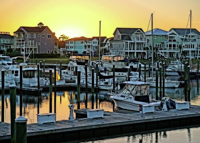 St. James Greeting Card featuring the photograph St. James Marina Sunset by Don Margulis
