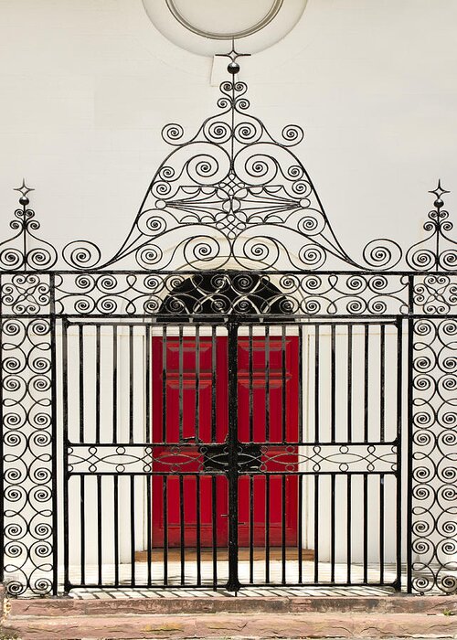 Wrought Iron Gate Greeting Card featuring the photograph St. John's Gate by Sandra Anderson