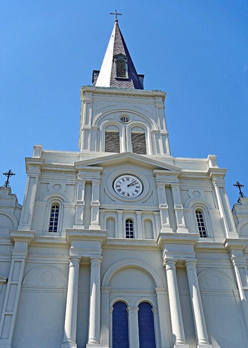 St. Louis Cathedral Greeting Card featuring the photograph St. Louis Cathedral Study 1 by Robert Meyers-Lussier