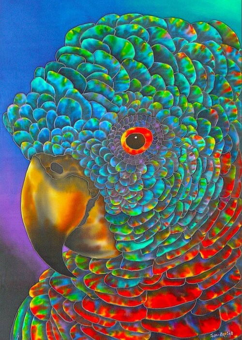  Greeting Card featuring the painting St. Lucian Parrot - Exotic Bird by Daniel Jean-Baptiste