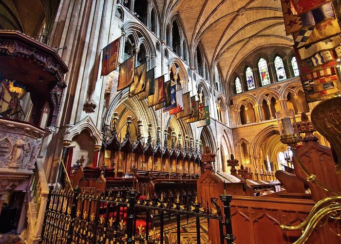 St. Patrick's Cathedral Greeting Card featuring the photograph St. Patrick's Cathedral in Dublin Number Two by Marisa Geraghty Photography