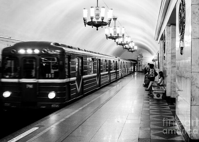 Russia Greeting Card featuring the photograph St Petersburg Russia Subway Station by Thomas Marchessault