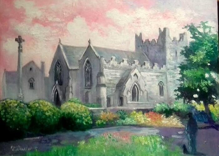 Abbey Greeting Card featuring the painting St Trinity Abbey Adare County Limerick Ireland by Paul Weerasekera