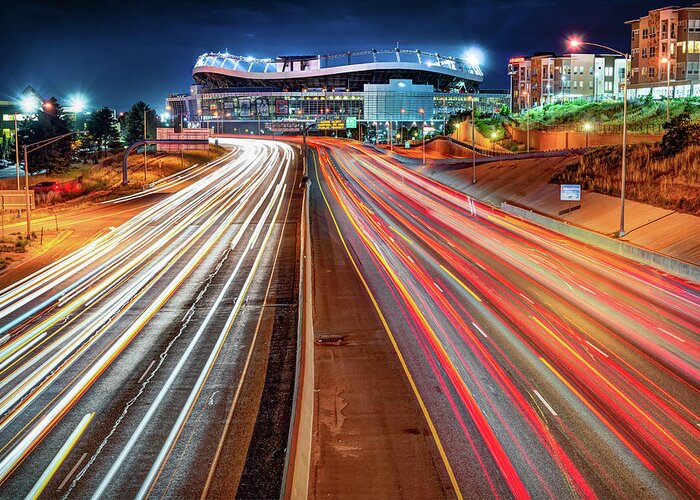 America Greeting Card featuring the photograph Stadium at Mile High - Denver Colorado by Gregory Ballos