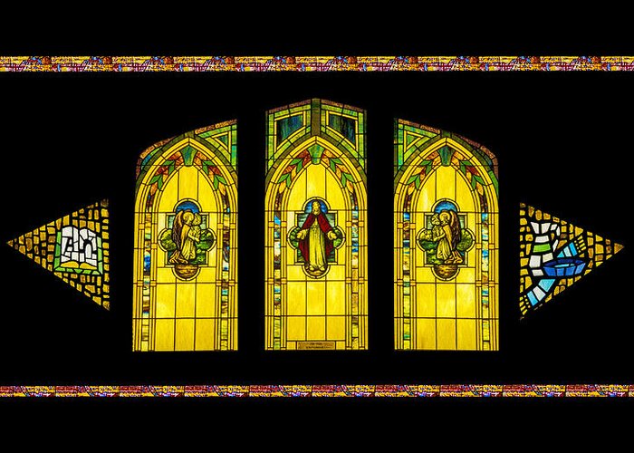 Stained Glass Greeting Card featuring the digital art Stained Glass by Jeff Phillippi