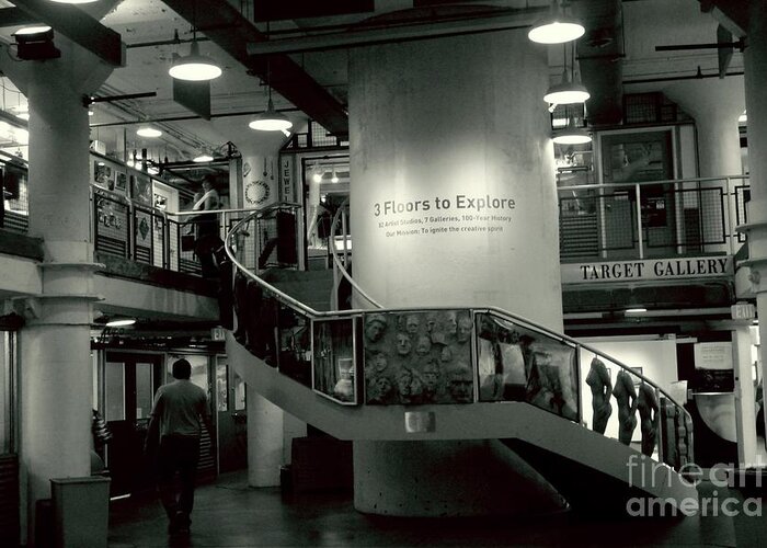 Historical Greeting Card featuring the photograph Stairwell of Torpedo Factory Art Center  Alexandria VA by Margie Avellino