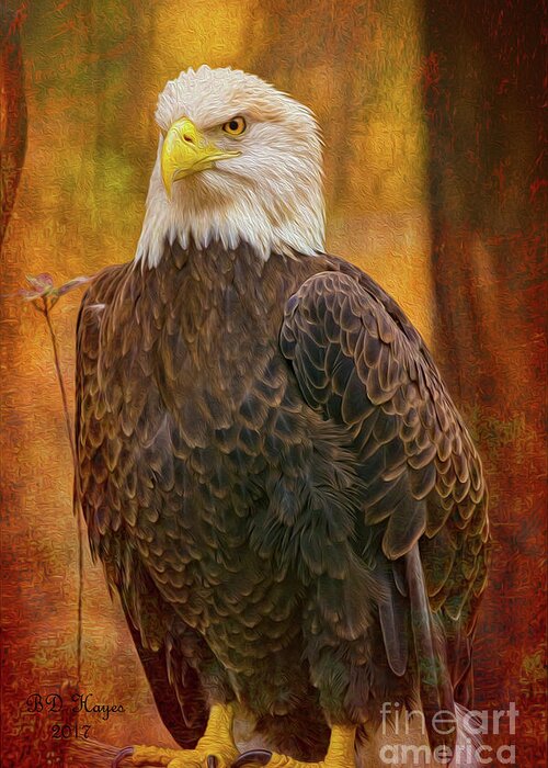 Eagles Greeting Card featuring the digital art Standing Tall and Proud by DB Hayes