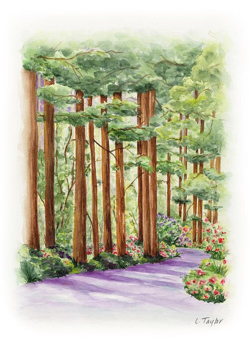 Forest Greeting Card featuring the painting Standing Tall by Lori Taylor