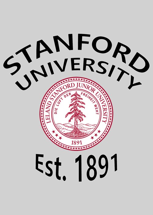 Stanford University Greeting Card featuring the digital art Stanford University Est 1891 by Movie Poster Prints