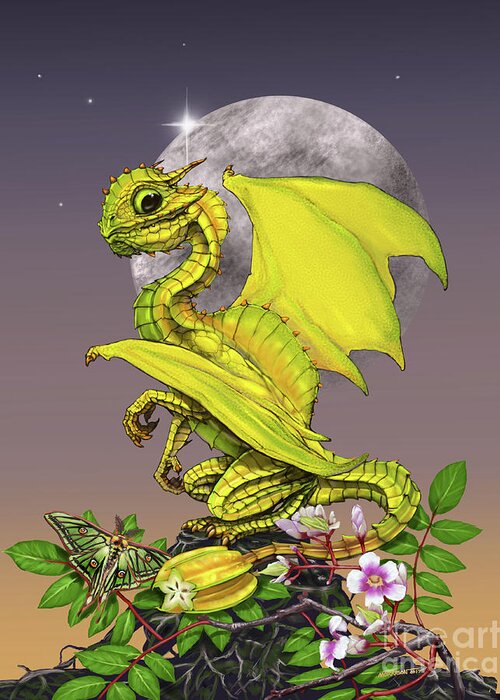Star Fruit Greeting Card featuring the digital art Star Fruit Dragon by Stanley Morrison