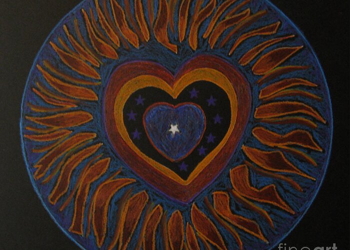Heart Greeting Card featuring the drawing Star in My Heart by Patricia Januszkiewicz