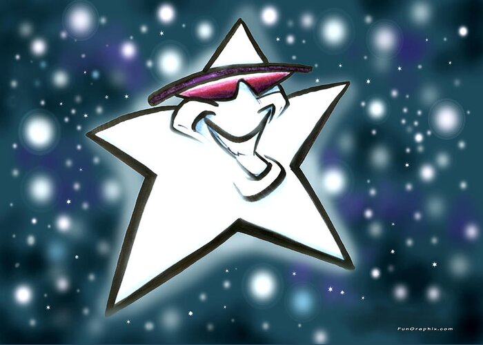 Star Greeting Card featuring the digital art Star by Kevin Middleton