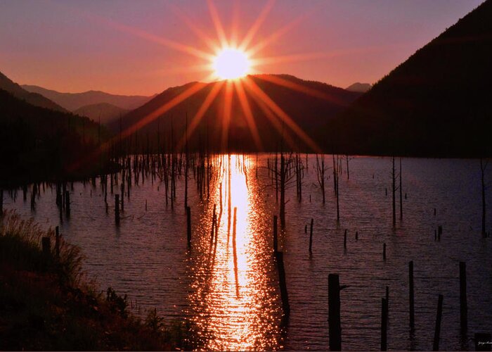Montana Greeting Card featuring the photograph Starburst Sunrise - Earthquake Lake 005 by George Bostian
