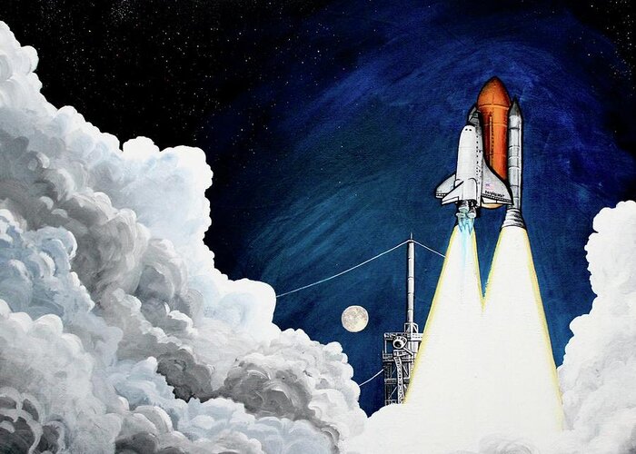  True Story Greeting Card featuring the painting Starstuff 8 Special Edition NASA Tribute by M E