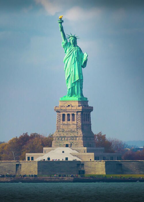 Photograph Of The Statue Of Liberty Greeting Card featuring the photograph Statue Of Liberty 2 by Kenneth Cole