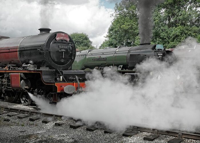 Steam Greeting Card featuring the photograph Steam Locomotive Drama by David Birchall