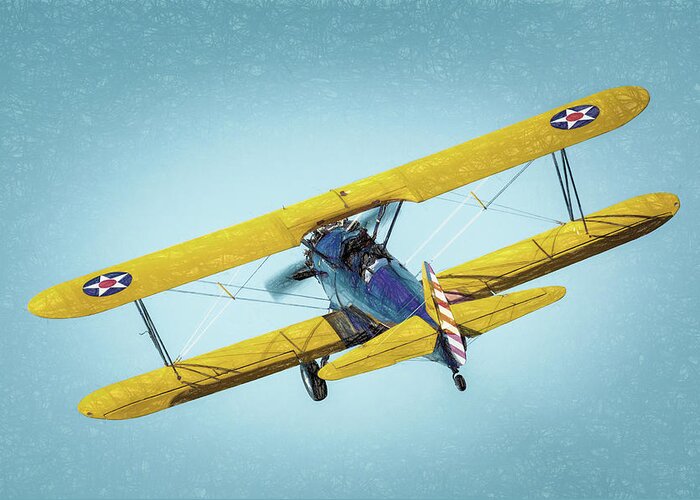  Boeing Greeting Card featuring the photograph Stearman by James Barber