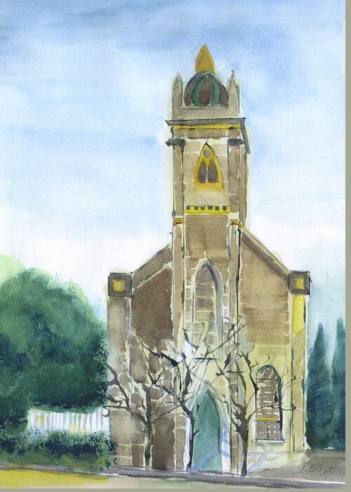 Stella Maris Church Greeting Card featuring the painting Stella Maris Church by Frank Bright