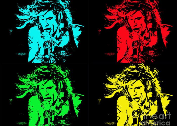 Steven Tyler Greeting Card featuring the photograph Steven Tyler Pop Art by Traci Cottingham