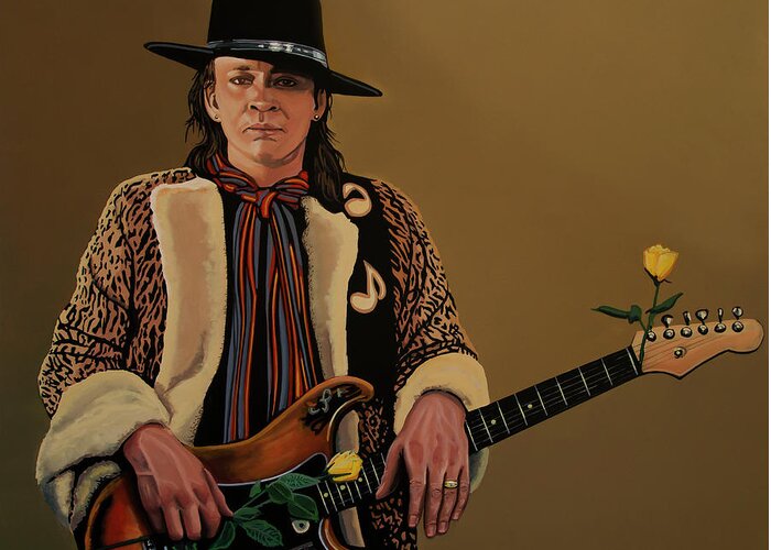 Stevie Ray Vaughan Greeting Card featuring the painting Stevie Ray Vaughan 2 by Paul Meijering