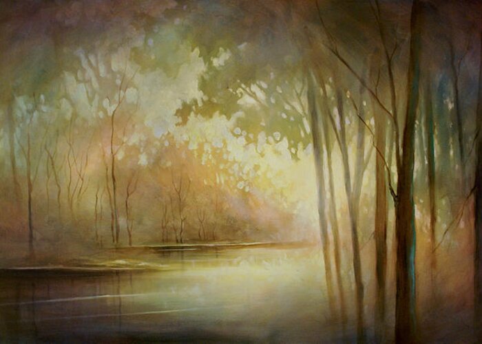 Landscape Painting Greeting Card featuring the painting Still Haven by Michael Lang