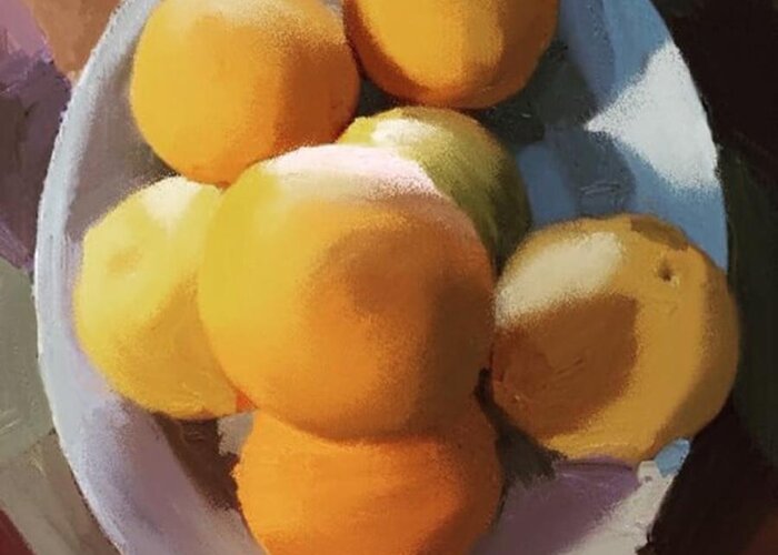 Gloucesterma Greeting Card featuring the photograph Still Life Oranges On A Plate by Melissa Abbott