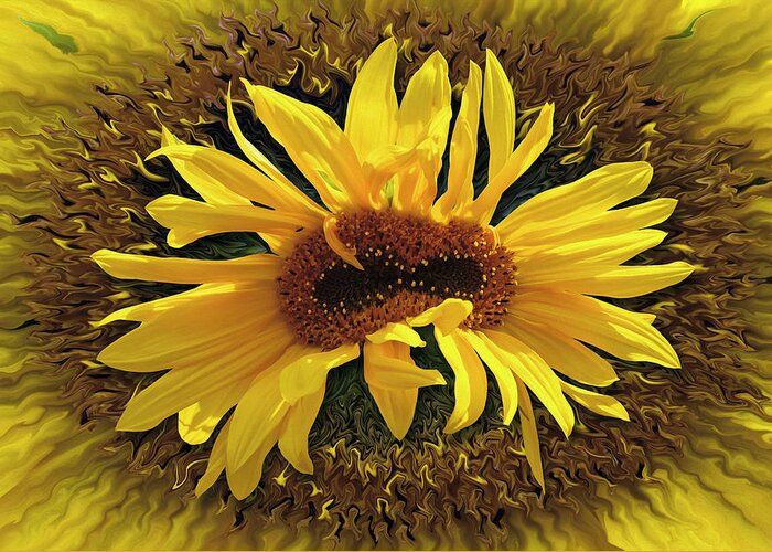 Desert Forest And Garden Greeting Card featuring the digital art Still Life With Sunflower by Becky Titus