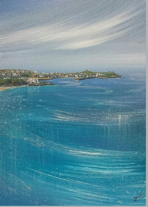 St.ives Greeting Card featuring the painting St.Ives, Cornwall, UK by Keran Sunaski Gilmore